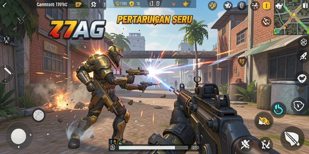 Screenshot gameplay 77AG yang mendebarkan dan seru.