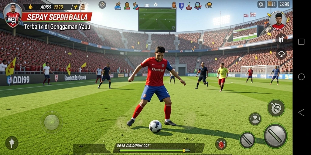 Tampilan permainan ADI99 dengan aksi sepak bola yang mendebarkan.