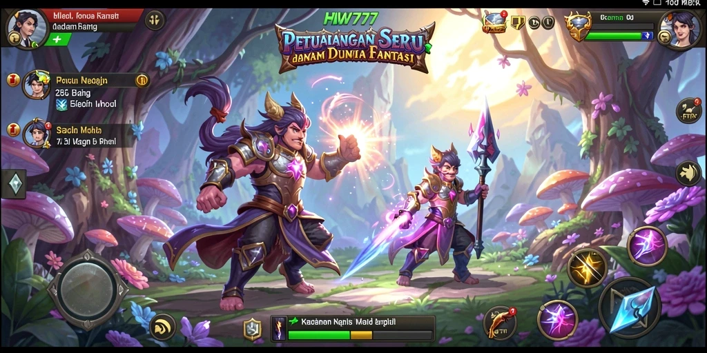 Gameplay HW777 menampilkan petualangan seru di dunia fantasi.