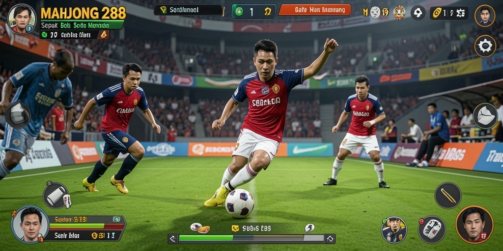 Gameplay mendebarkan dalam MAHJONG288 dengan suasana sepak bola yang nyata.