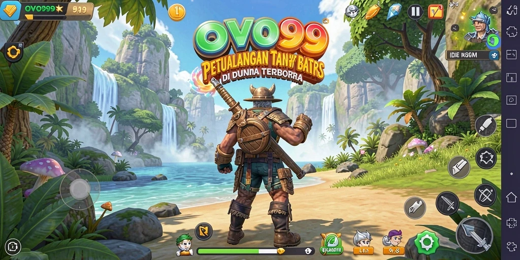 Tangkapan layar gameplay OVO99 yang menampilkan eksplorasi dunia terbuka.