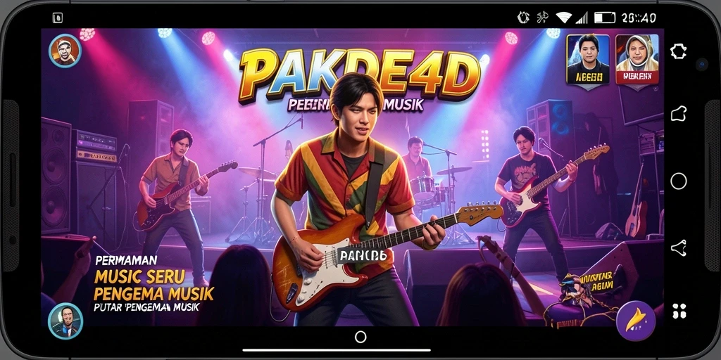 Tampilan gameplay seru dalam PAKDE4D dengan berbagai lagu.