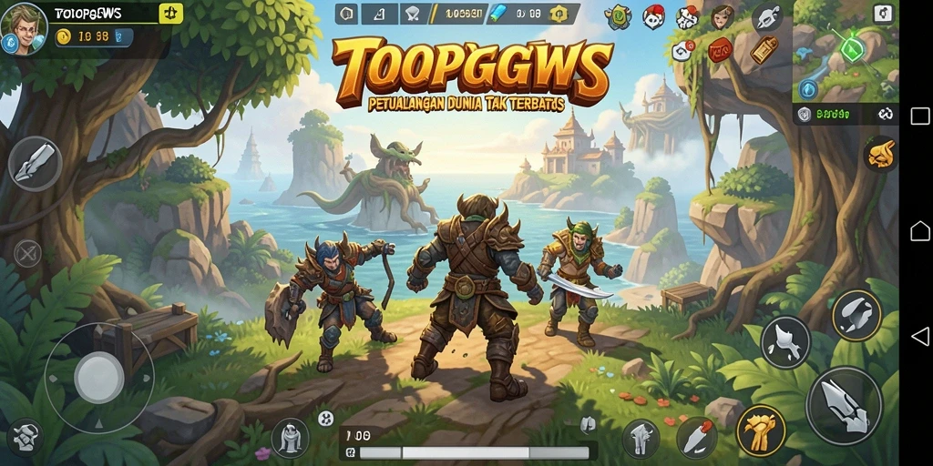 Screenshot TOOPGWS menampilkan aksi petualangan yang mendebarkan.